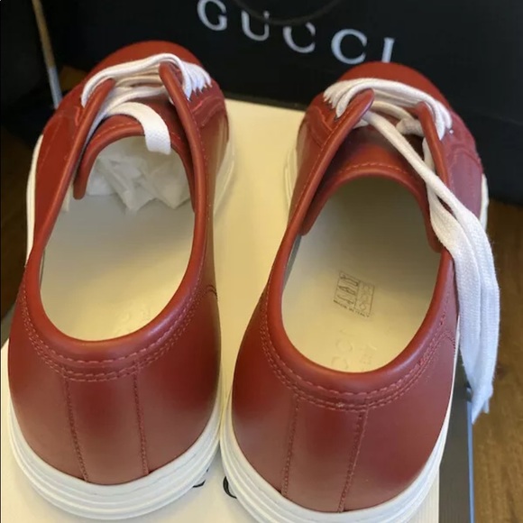 Gucci Red Leather Miro'soft Logo Sneakers - Picture 4 of 16